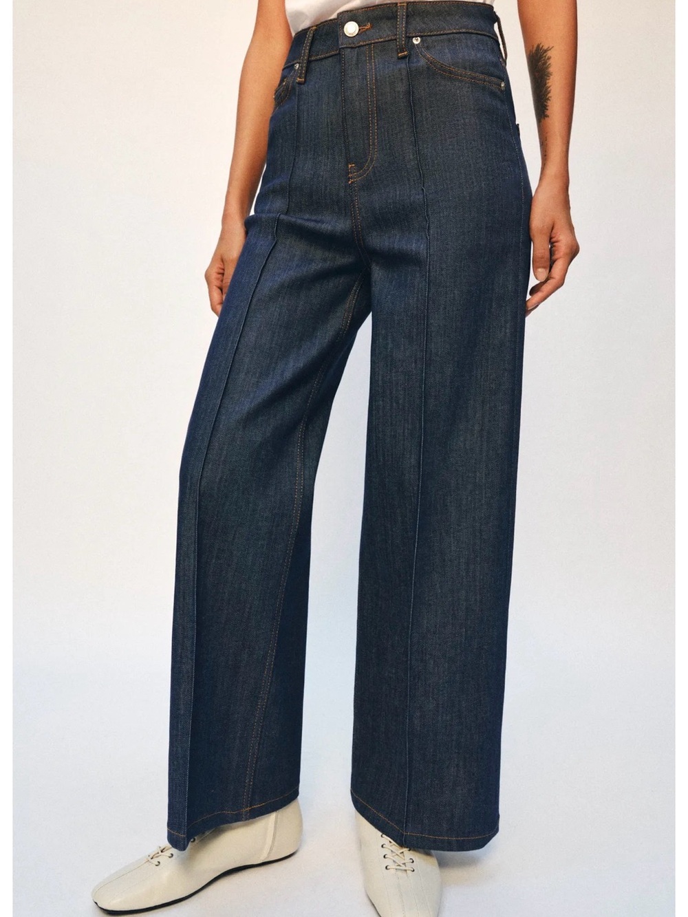 Zara ZW COLLECTION WIDE LEG HIGH-RISE JEANS